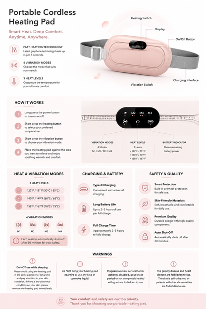 CareBox HeatWave Pro — Portable Heating Menstrual Pad